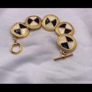 1980s Goldtone and Enamel Bracelet